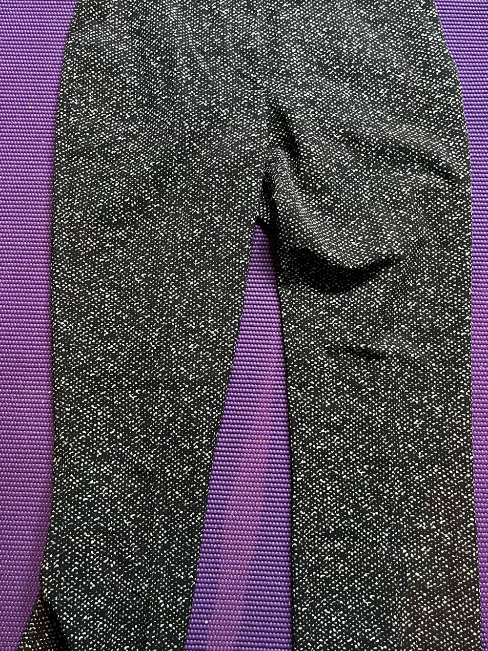 Prada Black Knit Ankle Pants with White Speckle